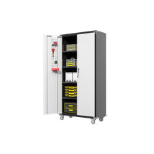 Garage Storage Cabinet with Lock 4 Adjustable Shelves