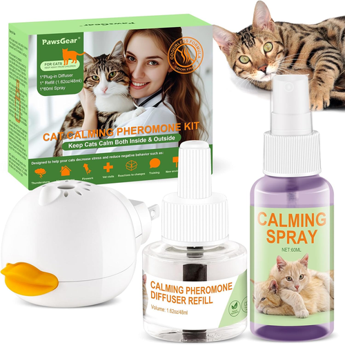 View of Cat Calming Pheromone Diffuser and Spray,Relieve Anxiety Stress Reduce ...
