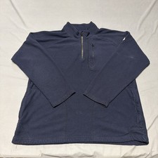 Bulwark FR Sweatshirt Mens Medium Blue 1/4 Zip Jacket Work Pullover SMZ6NV2