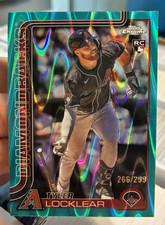 2025 Topps Chrome Update Series - Tyler Locklear #USC80 Teal Raywave /299 (RC)