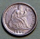 1890 United States Seated Liberty Silver Dime - XF Choice High Grade - Lot 1445
