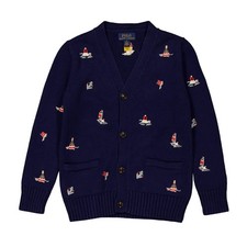 Polo Ralph Lauren Kids Sailor Embroidered V-Neck Cardigan