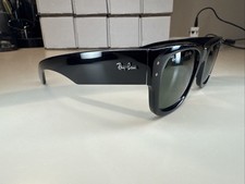 Mega Wayfarer Ray-Ban RB0840S 901/31 51-21 Unisex Sunglasses - Black/Green 84