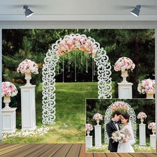 8X6ft Wedding Backdrop Flowers Photography Background, 8x6ft, Green