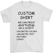 Custom Personalized T Shirt Print Your Logo Photo Text Custom Made Shirt Tee
