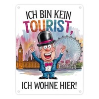 Kein Tourist, Wohne Hier Metallschild In 15X20 Cm London