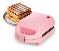 Tasty Mini Nonstick Waffle Maker Waffles, Hash Browns, Brownies 600W, Pink - NEW