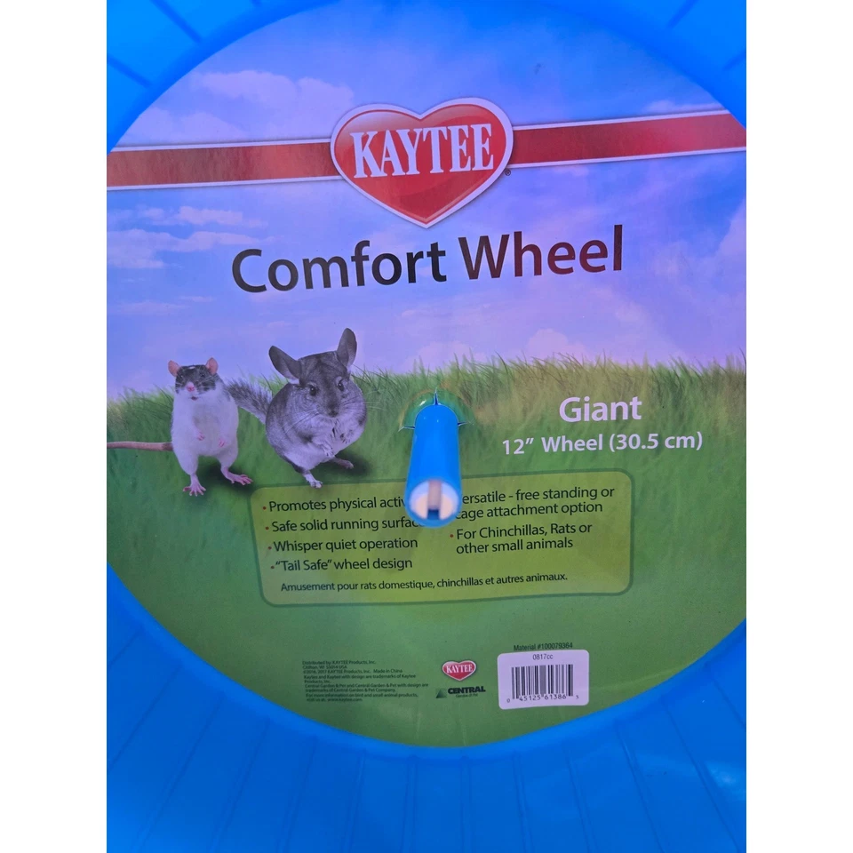 Kaytee Comfort Wheel Giant 12 Inch Blue Hamster Chinchilla Rat Exercise Wheel - Image 2 of 4