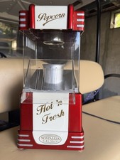 Nostalgia Electrics Vintage Electric Kettle Popcorn Maker Red Silver White