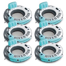 Intex River Run 1 Person Inflatable Floating Tube Lounger, Color Varies 6 Pack