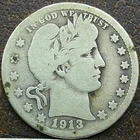 US 1913-S Barber Quarter  **
