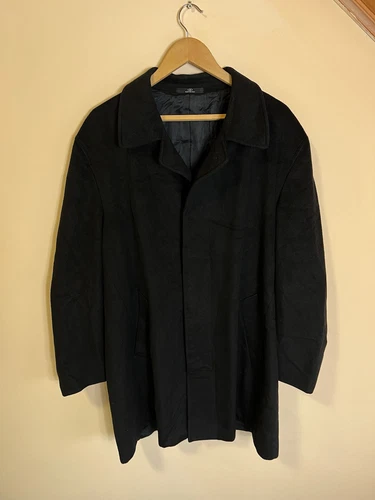 Cappotto lungo Giorgio Valentino in cashmere e lana taglia XL Made in Italy giacca nera