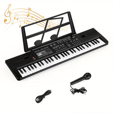 61-Key Portable Keyboard Piano for Beginners with Built-in Speakers, 25.5-inch