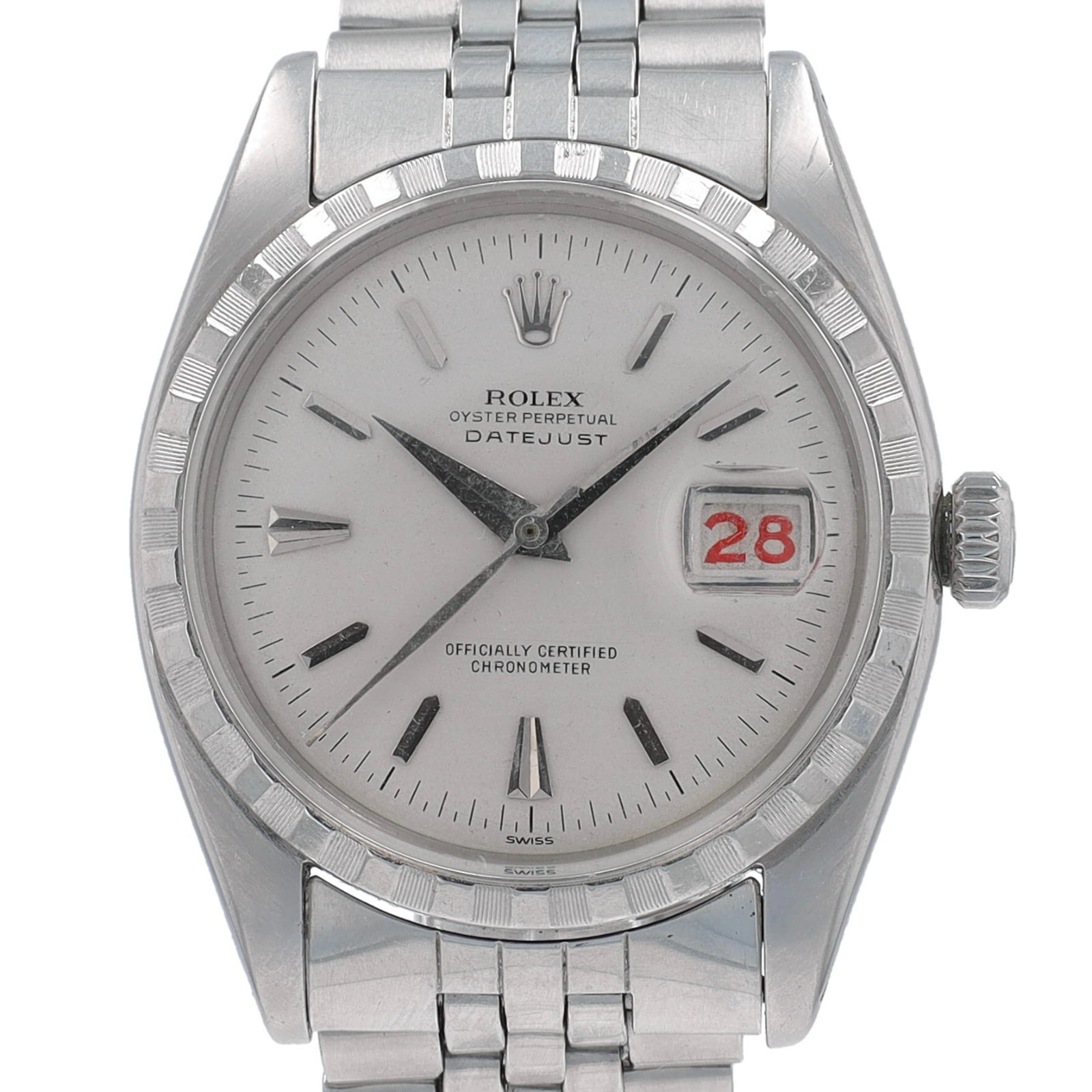 Vintage Rolex Datejust 6305 Steel Silver Dagger Index Dial Jubilee 36mm Watch