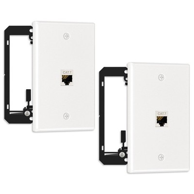 FGB 2 Pack Ethernet Wall Plate, 1 Port Keystone Plate with 1port-2pack