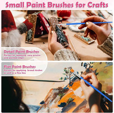 20-200PCS Nylon Paint Brush Set Round Art Brushes Oil Acrylic Watercolor