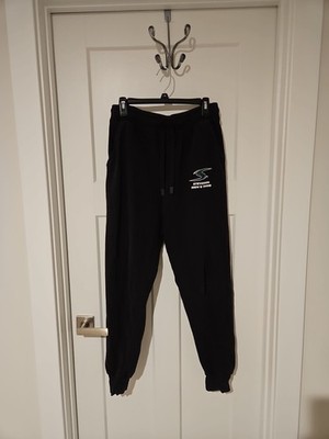 Mens Black BSN Sports Fleece Collection Stevenson Tennis Jogger Sweatpants Size