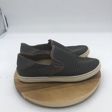 Olukai Pehuea Slip On Shoes Womens 7 Grey Casual Mesh Sneaker Comfort