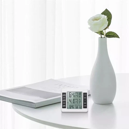 Wireless Digital Refrigerator Freezer Thermometer Temp Alarm 2 Sensor In/Outdoor - Picture 8 of 12