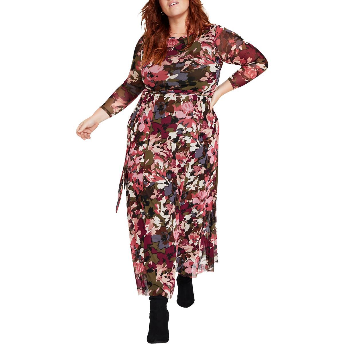 Женское зеленое сетчатое свадебное платье макси с принтом Anne Klein плюс 1X BHFO 3141