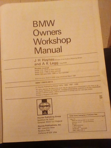 Haynes Manual 276 BMW 316, 320 & 320i 1975 to 1983 HARDBACK - Picture 2 of 2
