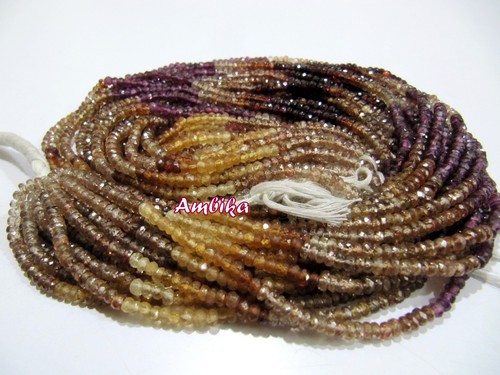 Cuentas facetadas de zafiro tundra natural multicolor de 3-4 mm cadena 8 pulgadas - Imagen 3 de 5