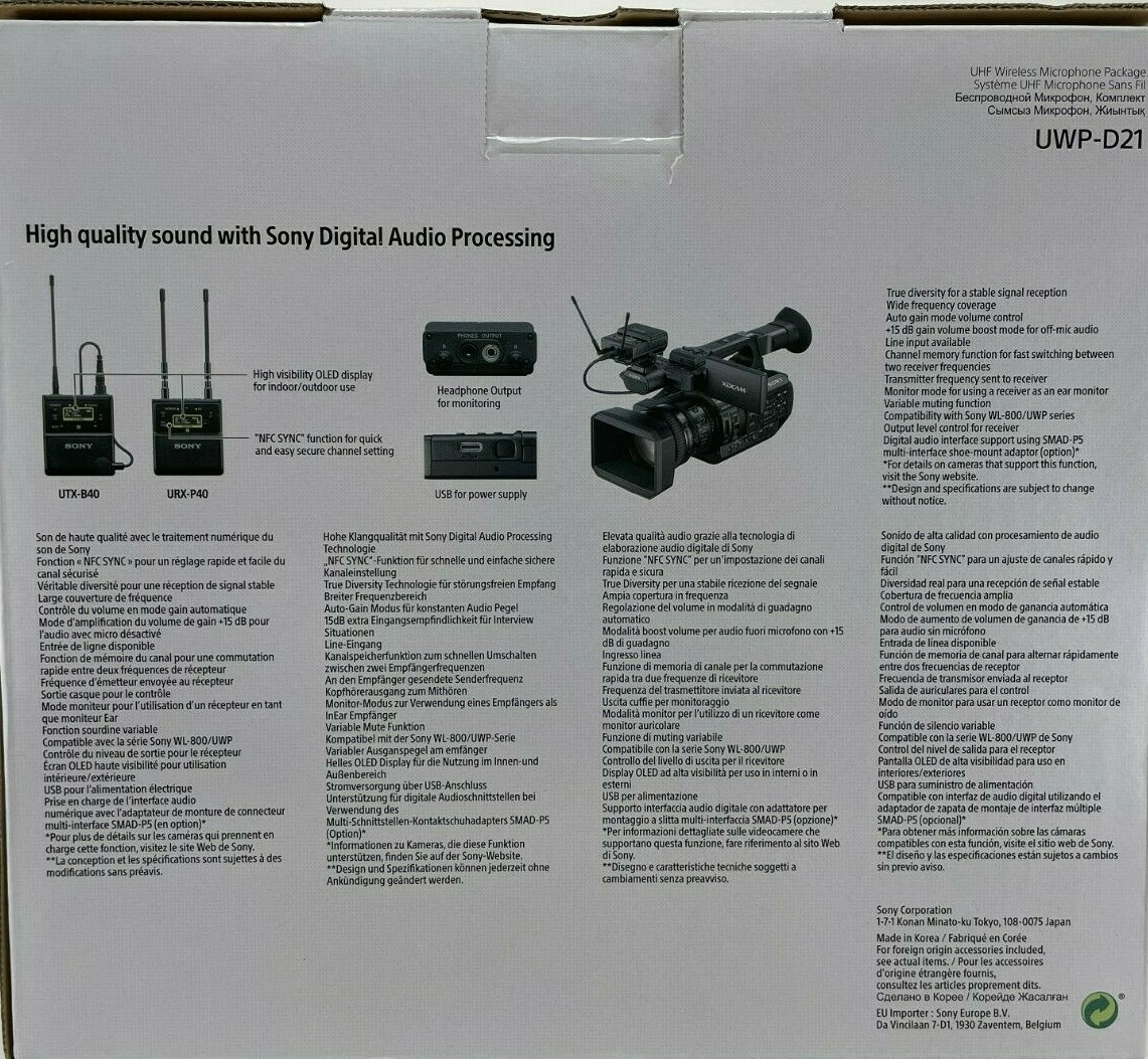 Sony - UWP-D21 - Integrated Digital Wireless Bodypack Lavalier