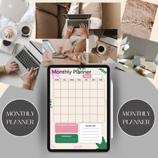 Monthly Planner, Monthly Digital Planner, Monthly Planner Template, A4 Printable