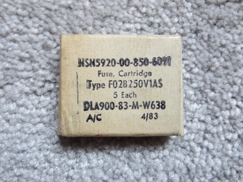 VINTAGE: F02B250V1AS Time Delay / Slow Blow Glass Tube Fuses, Circa 1983, QTY: 5
