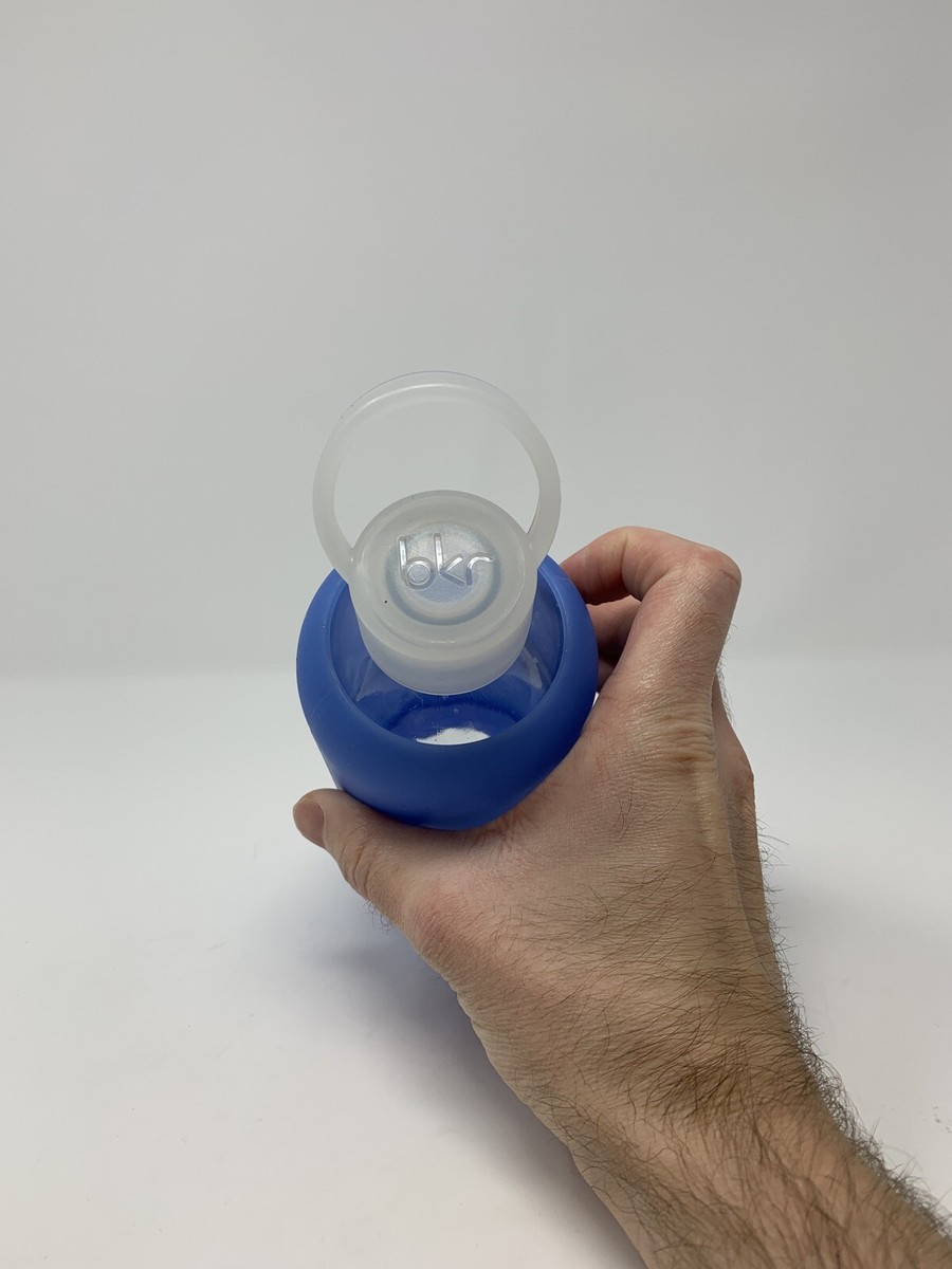 Bouteille d'eau en verre bkr 16 oz/500 ml ~ manchon en silicone bleu