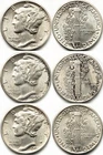 1944-P D S Mercury Silver Dime 10c in UNC+ * Original Surfaces * Beautiful Set