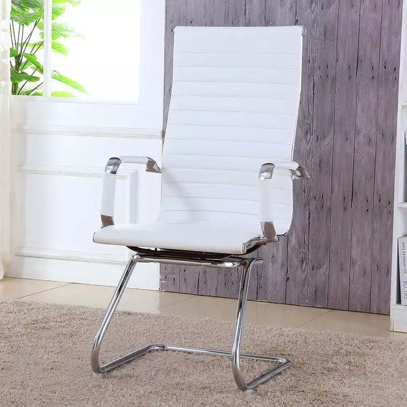 1 2Pcs Dining Chairs Z Design Chrome Base Faux Leather High Back Office Chairs