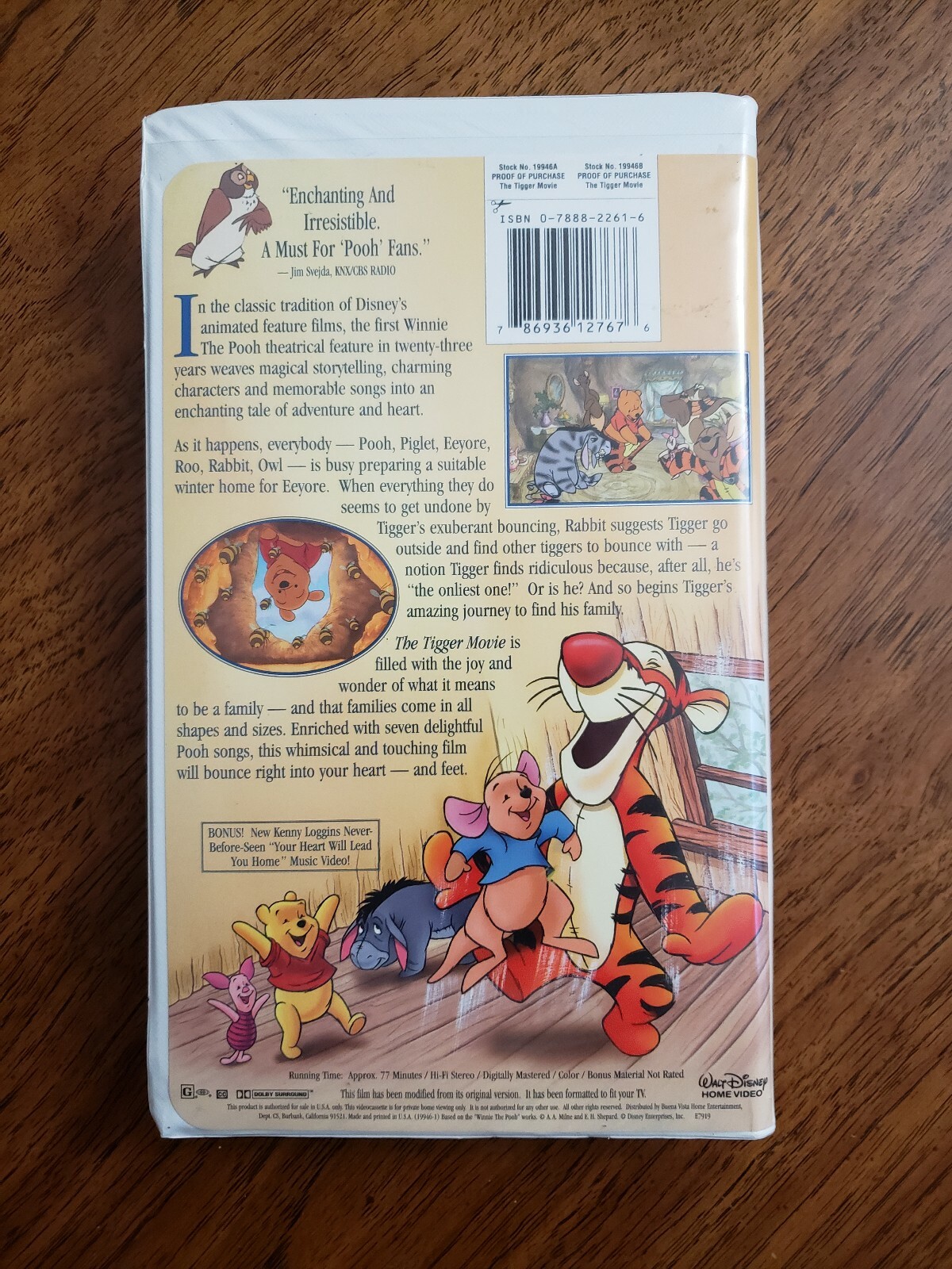 THE TIGGER MOVIE Vhs Video Tape Clamshell Grelly USA