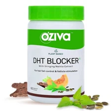 OZiva Plant Based DHT Blocker | DHT Blocker Supplement for Hair Regrowth 60 Caps