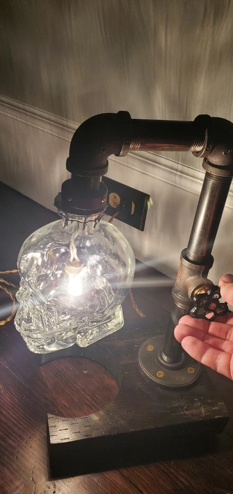Fifty 1st Skull Lamp 💀 Steampunk ,Halloween, Horror , Vodka SKull - Image 2 of 4