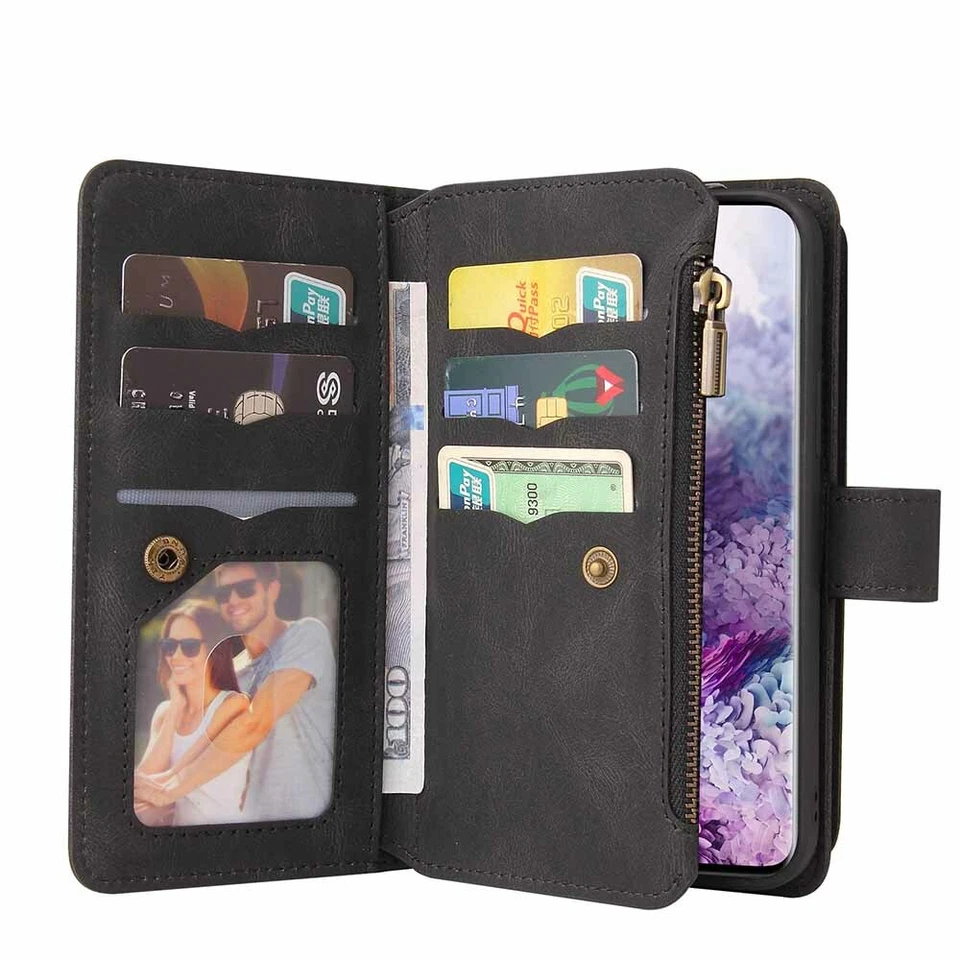 15 Card Holder Wallet Flip Leather Case Cover For Samsung S23 S22 S21 S20 S10 S9 - Image 4 of 4