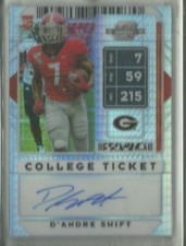 D'Andre Swift RC Auto #/20 Prizm Rare 1st off the Line SP 2020 Panini Contenders