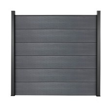 WPC Sichtschutz Zaun Gartenzaun Sichtschutzzaun Komplettset XL mit Alu-Pfosten