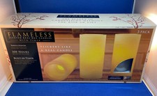 Box of 3 Real wax Flameless candles complete with batteries