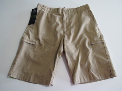 Lee Mens Extreme Motion Performance Stretch Zip Cargo Shorts 30 Fawn Nwt 