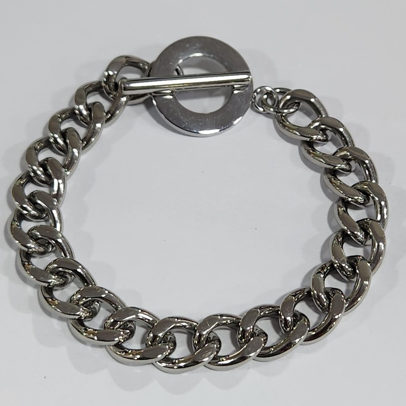 QVC Stainless Steel Curb Link 6-1/2" Bracelet