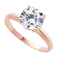 2 Ct Round Simulated Diamond Solitaire Engagement Ring Solid 925 Sterling Silver