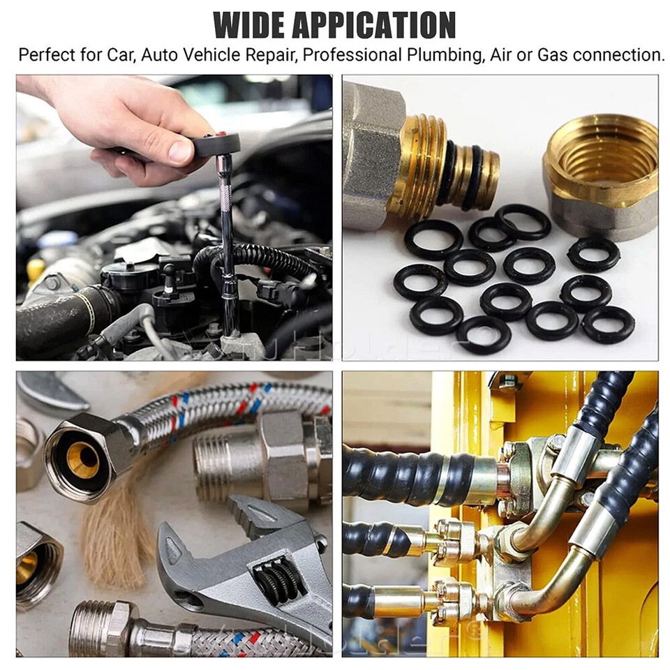 SAE & Metric O-Ring Assortment Kit - Nitrile Rubber Washer Set With Storage Case