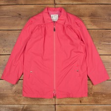 Vintage London Fog Outdoor Jacket M 90s Pleated Usa Made Pink Womens Zip