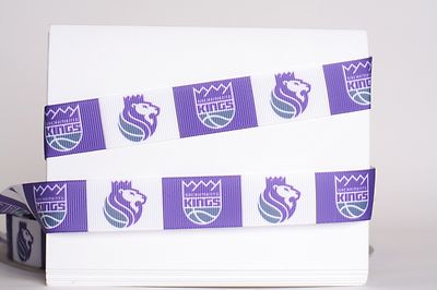 SACRAMENTO KINGS BASKETBALL 7/8'' Grosgrain Ribbon Various Yard SHIP FROM USA