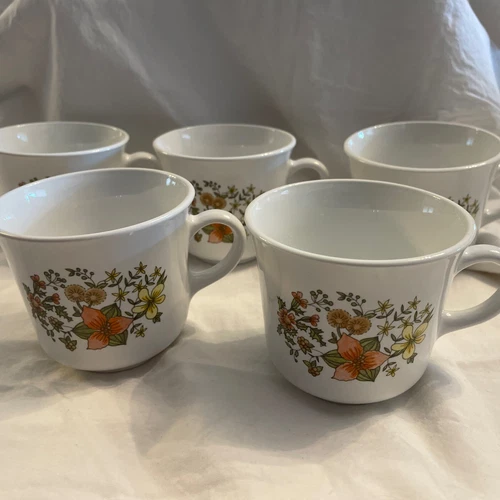Corelle Corning Indian Summer Coffee Mug / Tea Cup Set of  5 Vintage