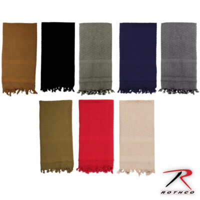 Black  Rothco 8637 Solid Color Shemagh Keffiyeh Lightweight Tactical