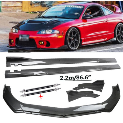 For Mitsubishi Eclipse GSX Carbon Fiber Front Bumper Lip Chin Spoiler Side