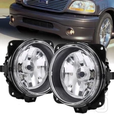 Fits 2000-2004 Ford F-150 F150 Harley Edition Pair Clear Glass 4" Fog Lights
