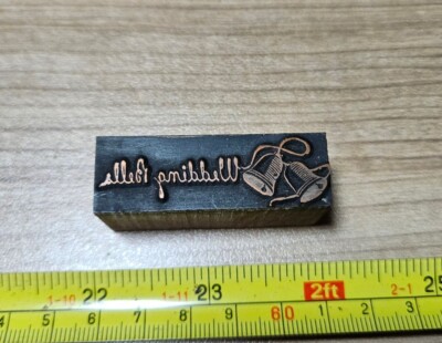 Vintage Letterpress Printing Block Wedding Bells | eBay